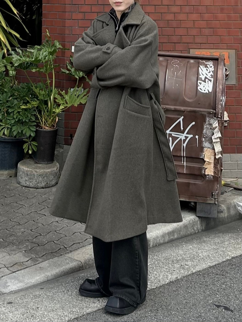 大阪店WEB限定【Chikashitsu +】oversized wool double coat (2color
