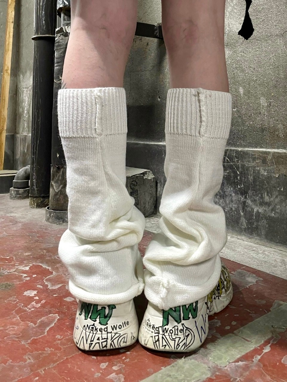 yello レッグウォーマー付ミュール 23.5 完売品 2wayレッグウォーマー