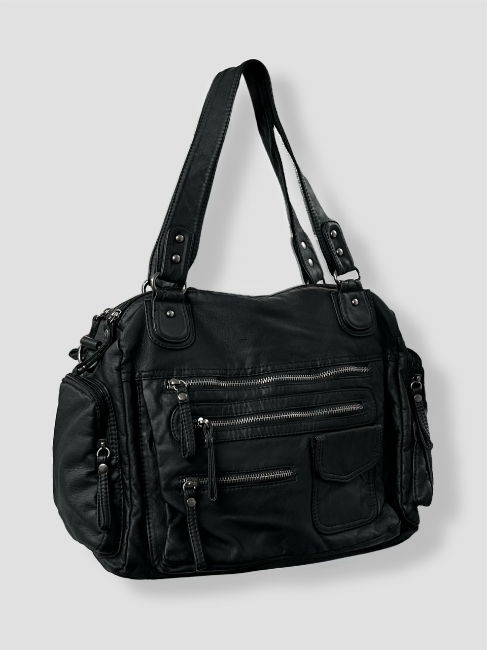 大阪店WEB限定受注制【Chikashitsu +】leather studs shoulder bag