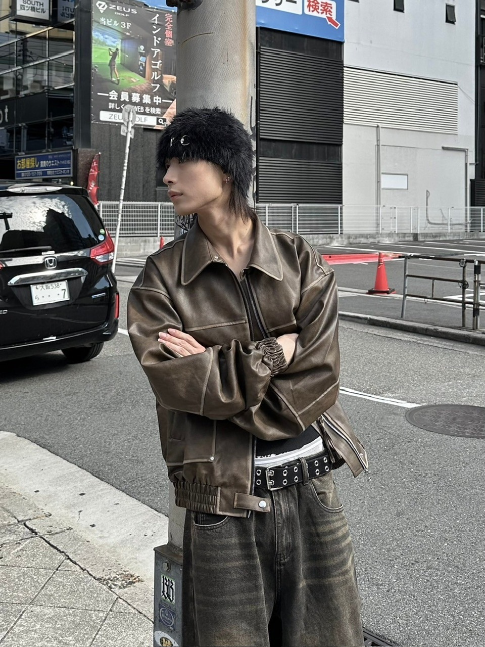 大阪店WEB限定受注制【Chikashitsu +】washing vegan leather jacket