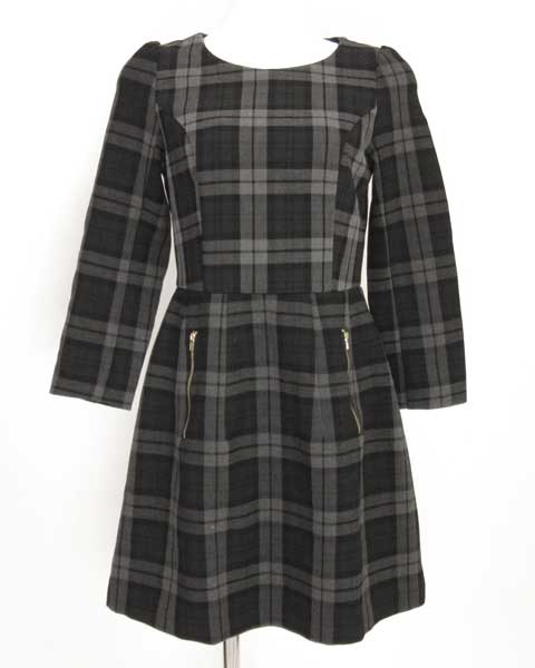 31Sonsdemode黒グレーチェックワンピース 38