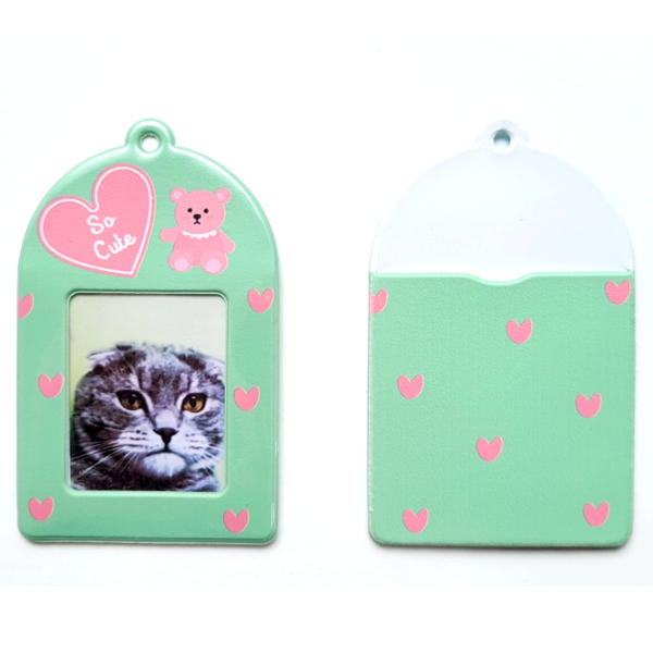 ミニフォトホルダー(両面印刷・ボールチェーン、キーホルダー追加可能