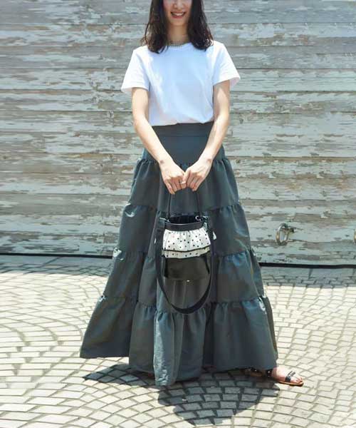 ピクニック（白フリル×黒ドット） | bag,picnic | setsuko sagittaire