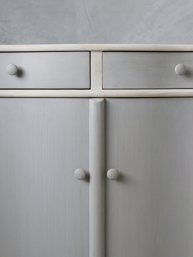 BlancNatureサイドボード ブルーグレー&オフホワイト