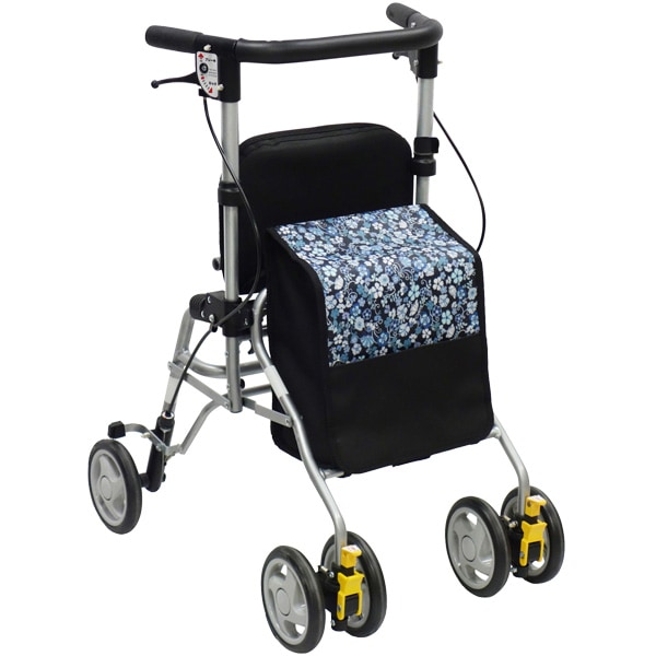 四輪歩行車 シンフォニーSP スリム［花柄紺］ 316417【島製作所