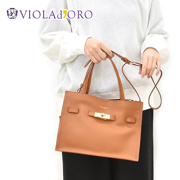 VIOLAd'ORO ヴィオラドーロ 2Wayショルダーバッグ イタリアンレザー V