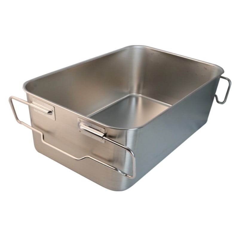 18-8 給食バット 運搬型 積み重ねハンドル 深さ200mm SH-6038-8