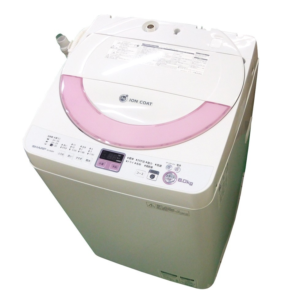 中古】シャープ 全自動洗濯機 容量6.0kg ピンク系 2013年製 ES-GE60N-P