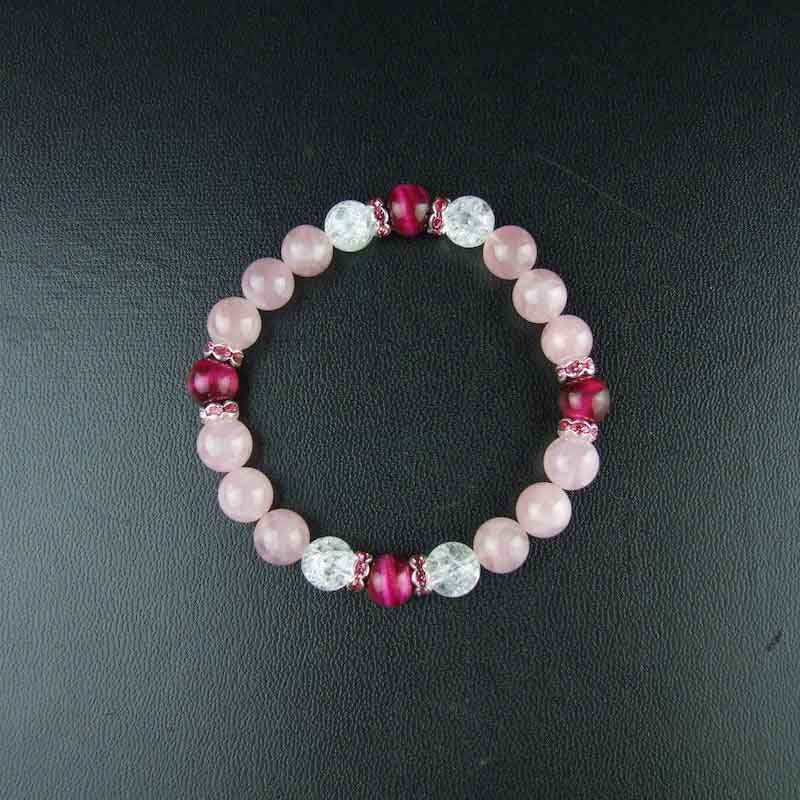 恋愛 レディース ピンクタイガーアイ&ローズクォーツ パワーストーン