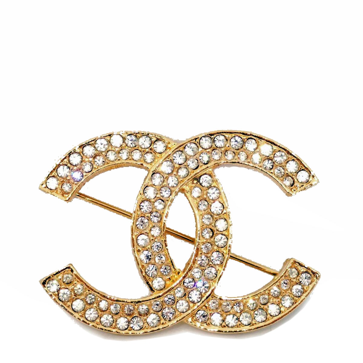 □シャネル□ ピンブローチ ココマーク ラインストーン ゴールド 174
