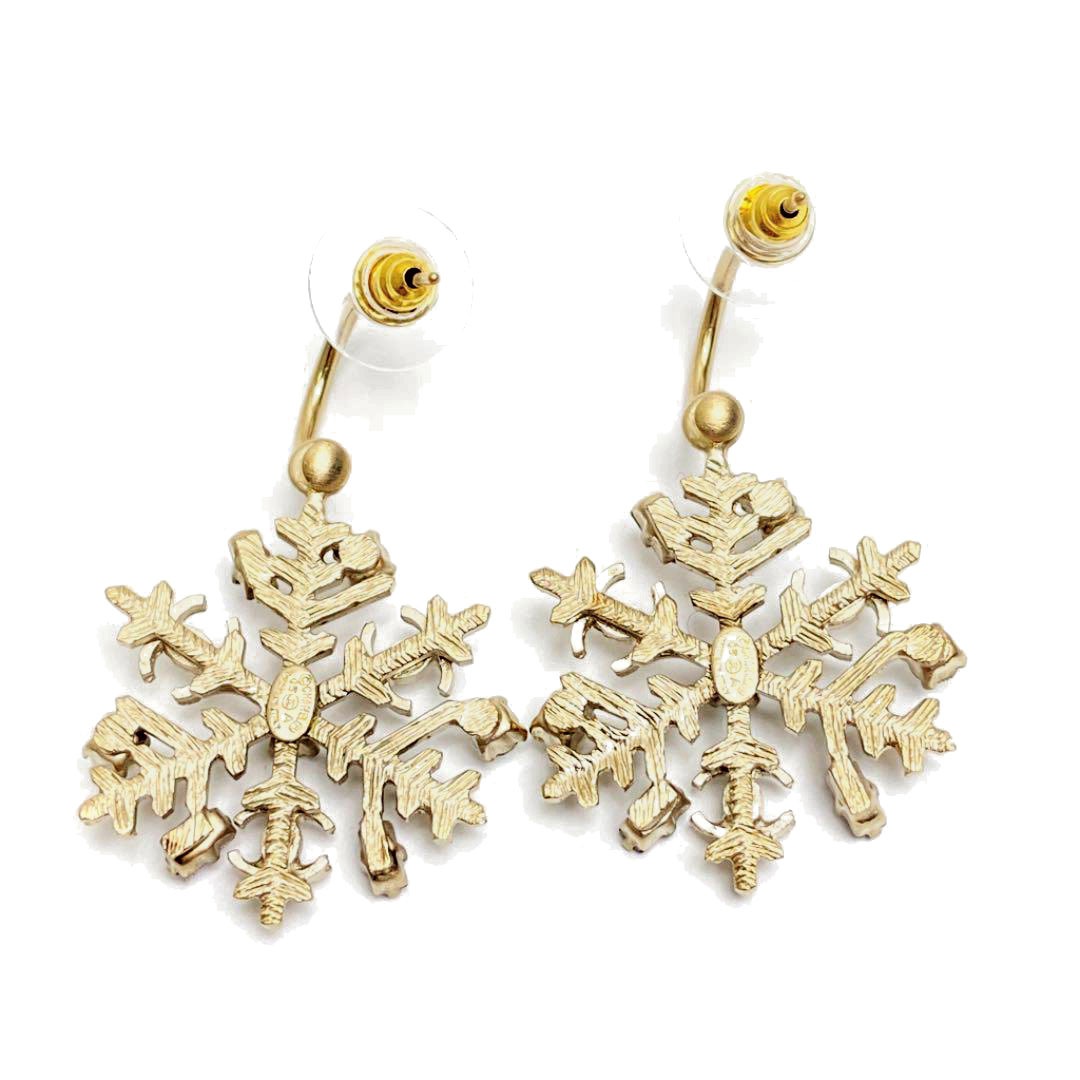 CHANEL シャネル ピアス スノーフレーク 雪の結晶 ラインストーン