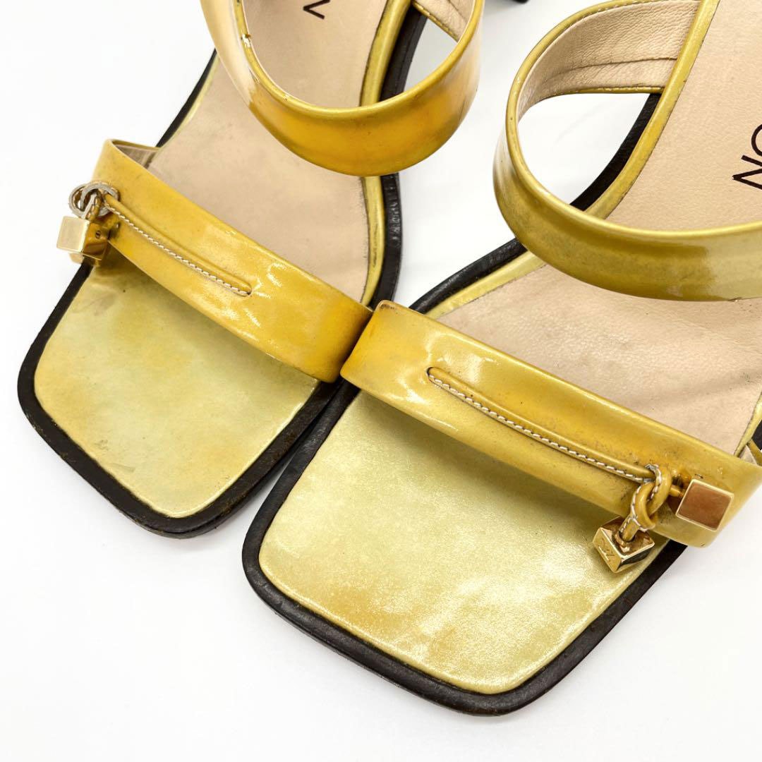LOUIS VUITTON ルイヴィトン サンダル エナメル イエロー系 37（約24cm