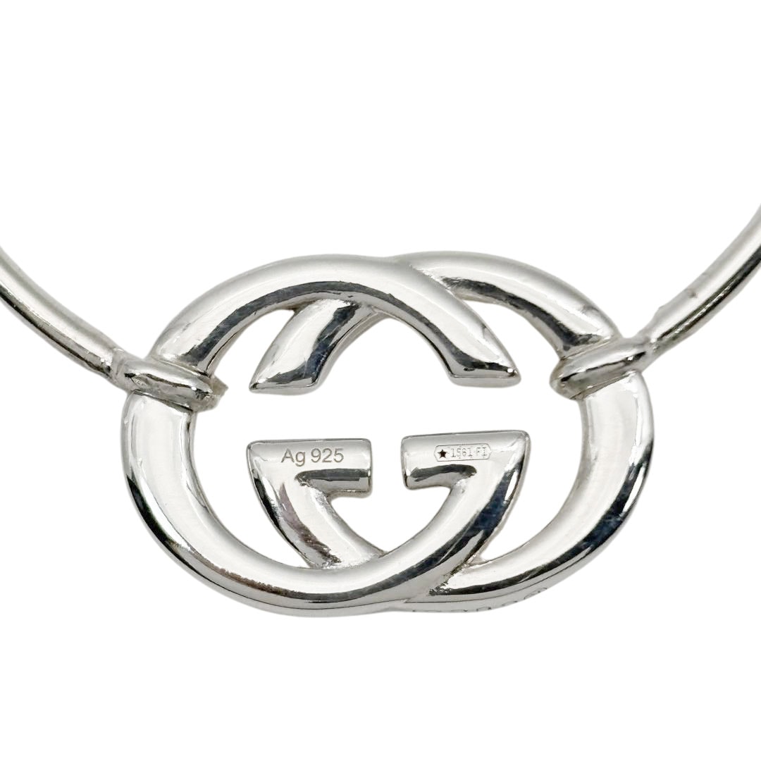 GUCCI グッチ フープピアス インターロッキングG Ag925 シルバー 11.3g