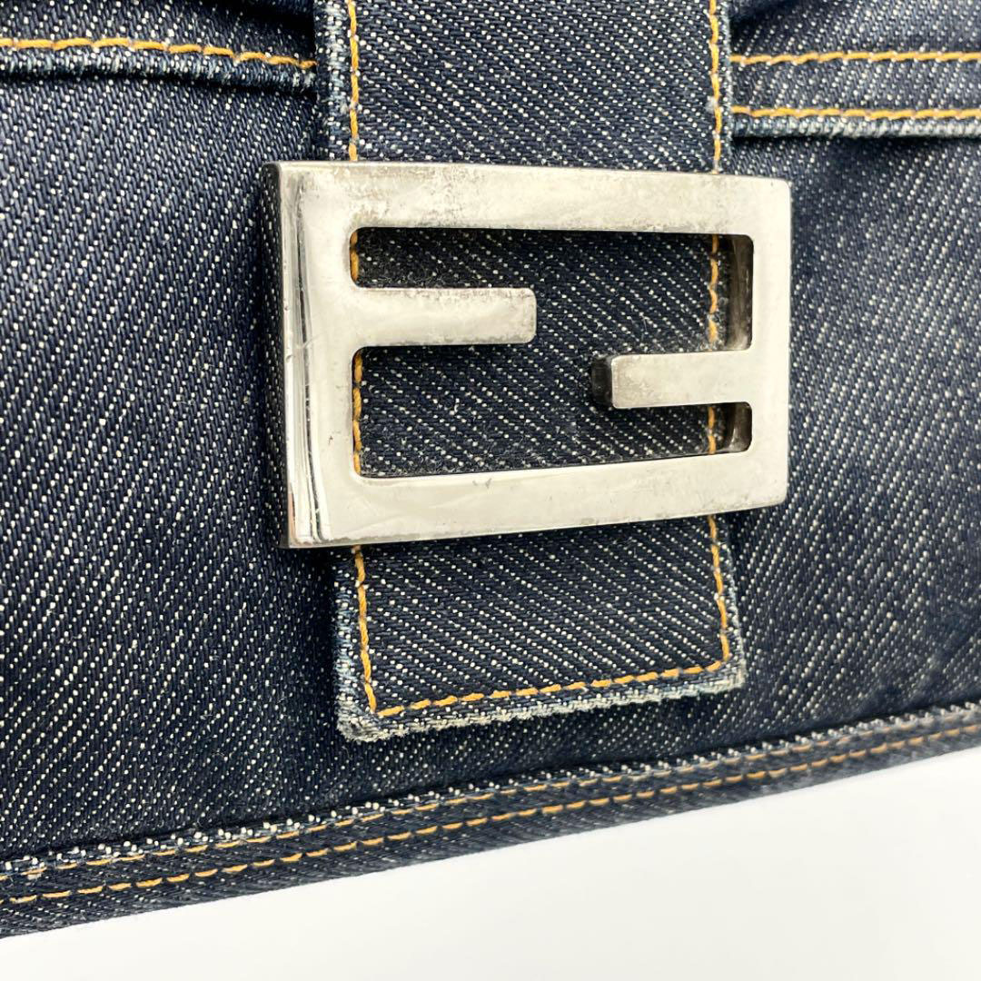 FENDI フェンディ マンマバケット ショルダーバッグ デニム インディゴ