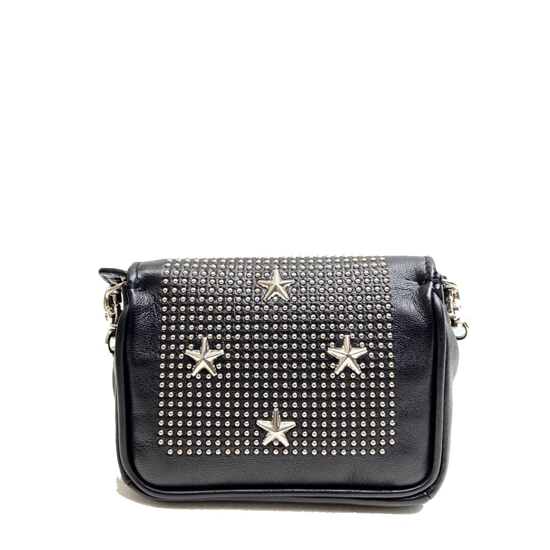 JIMMY CHOO ジミーチュウ スタッズ チェーンポシェット ポーチ レザー