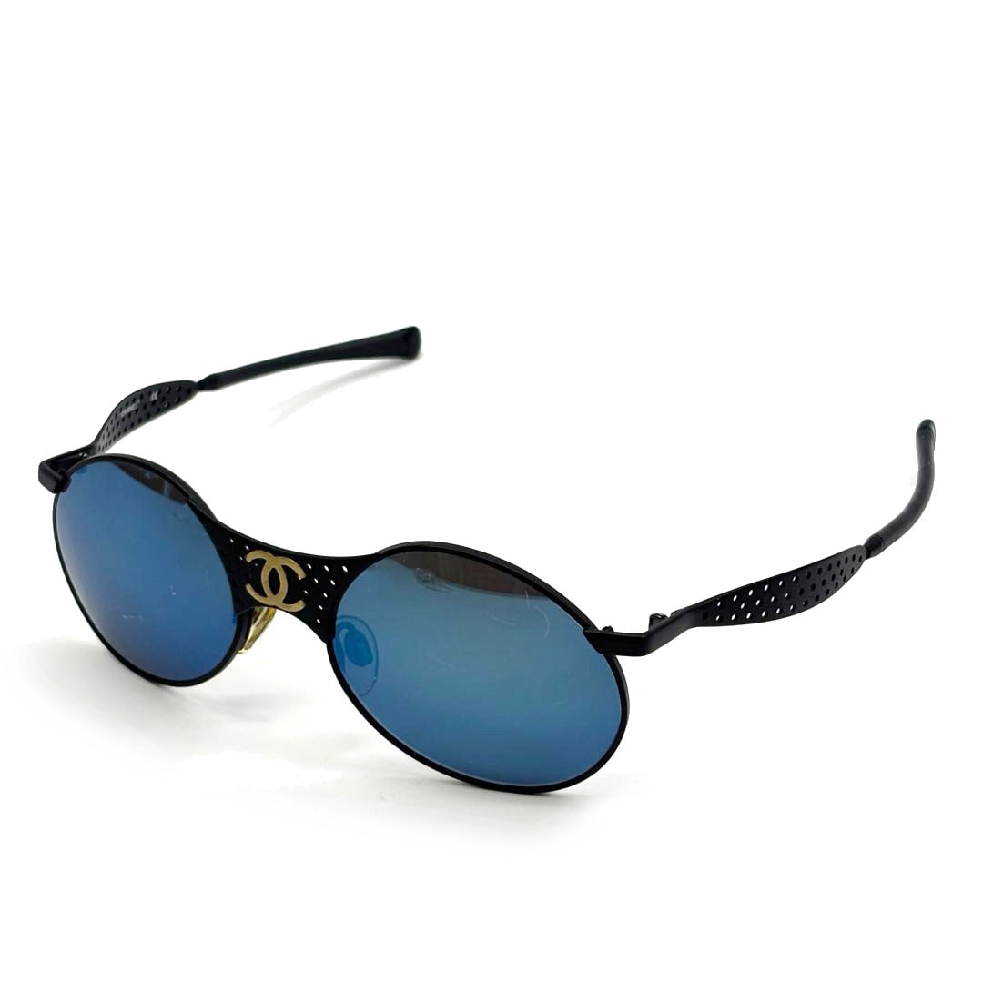 CHANEL シャネル サングラス ココマーク ミラーレンズ ブルー ブラック