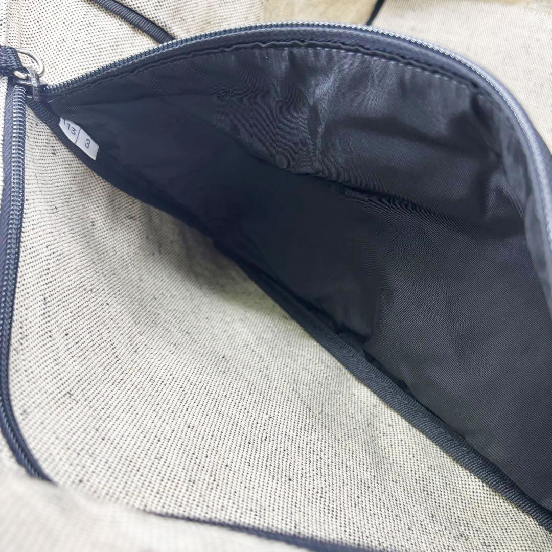 PRADA プラダ トートバッグ キャンバス/レザー グレー/ブラック