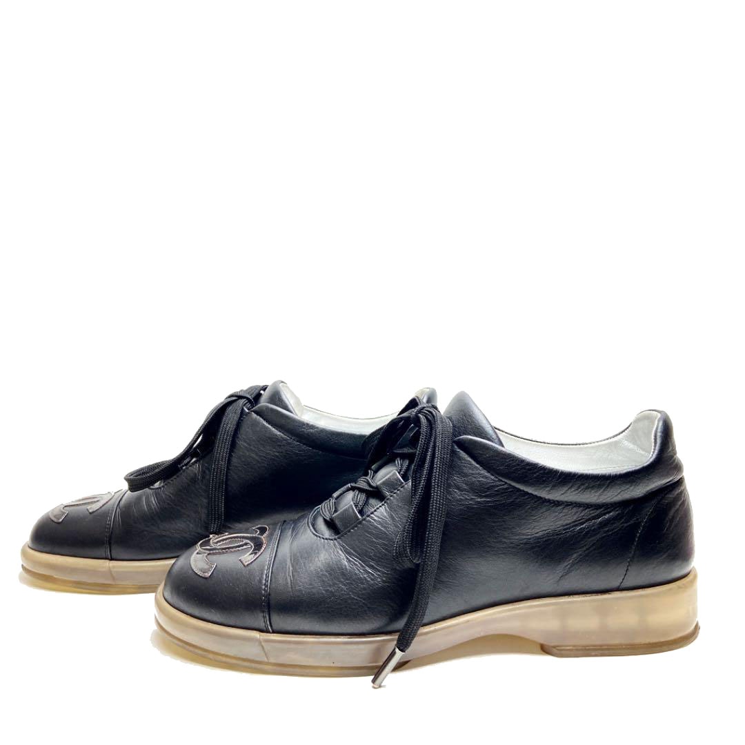 CHANEL シャネル スニーカー レザー ココマーク ブラック 36