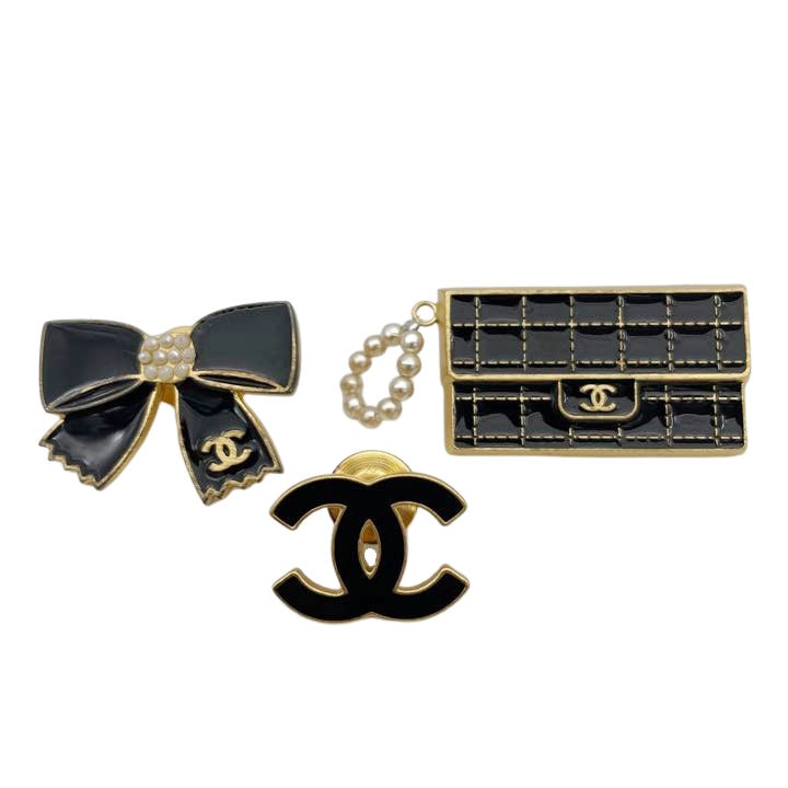 CHANEL シャネル ピンブローチ3点セット マトラッセ リボン ココマーク