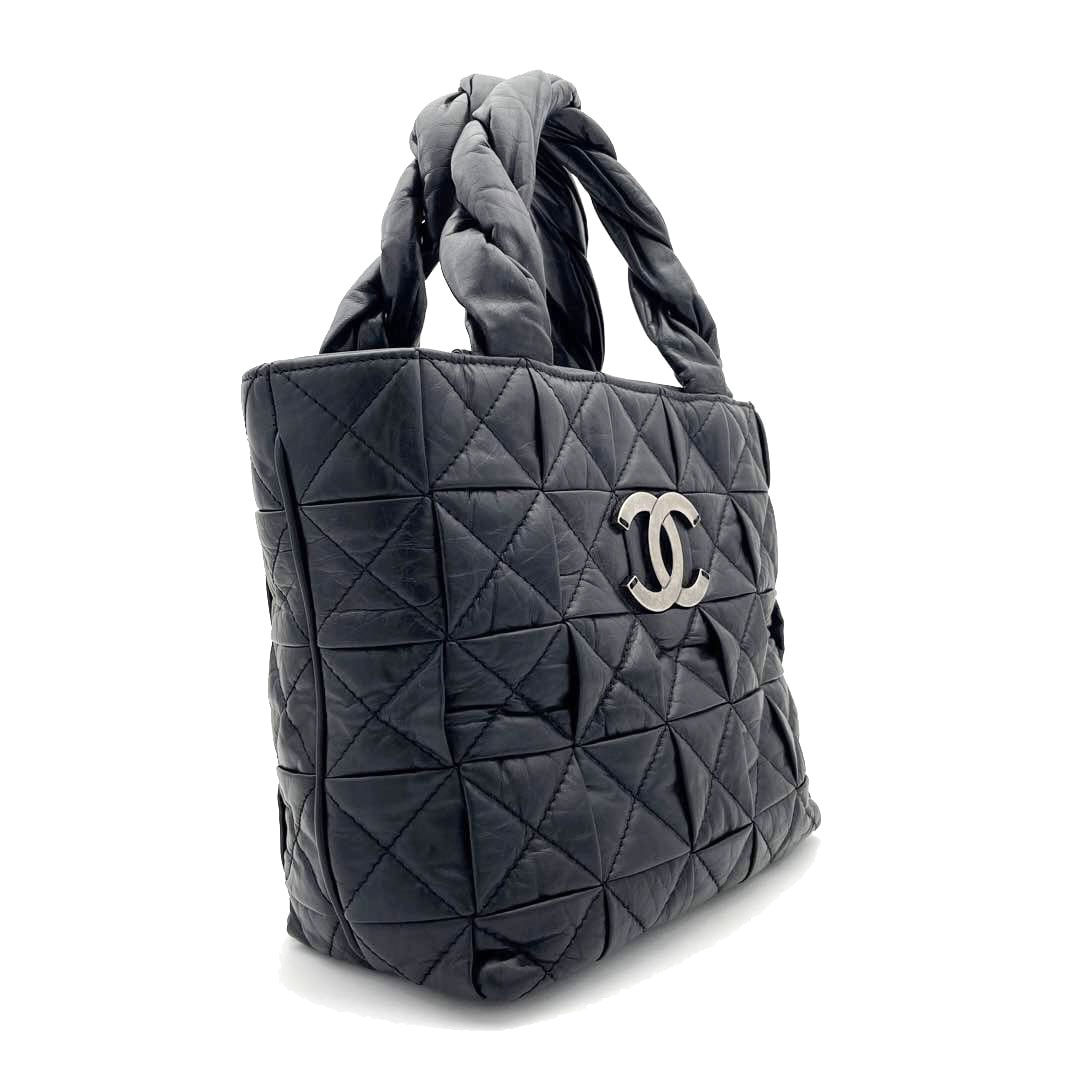 CHANEL シャネル ミニハンドバッグ 編み込みレザー ココマーク