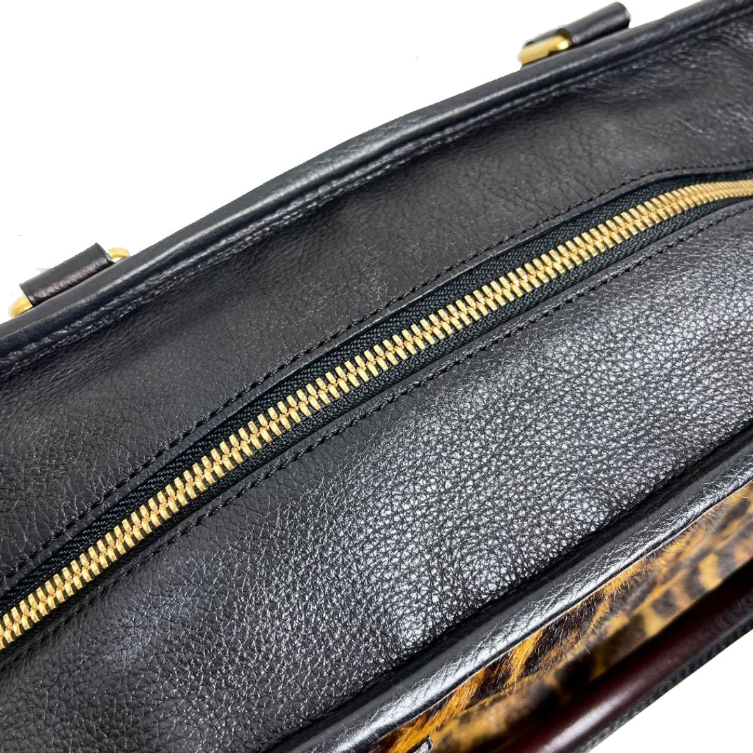 LOEWE ロエベ ハンドバッグ アマソナ36 ハラコ レオパード ヒョウ柄