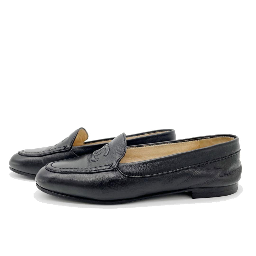 CHANEL シャネル ローファー ココマーク レザー ブラック 36（約23cm