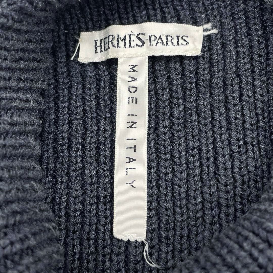 HERMES エルメス ノースリーブニット シルク ポリアミド XS グレー