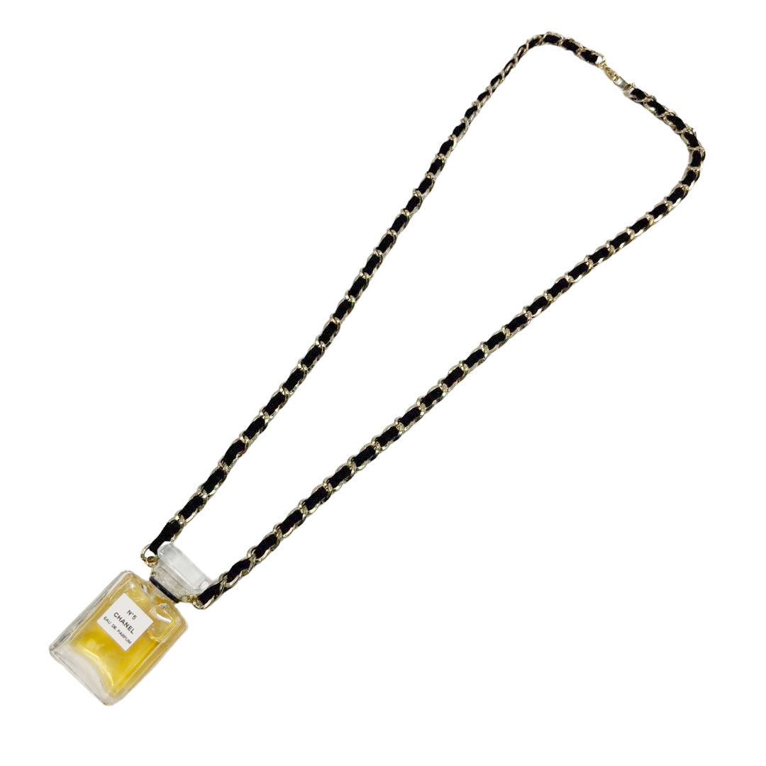 CHANEL シャネル チェーン ネックレス 香水ペンダント No.5 ゴールド