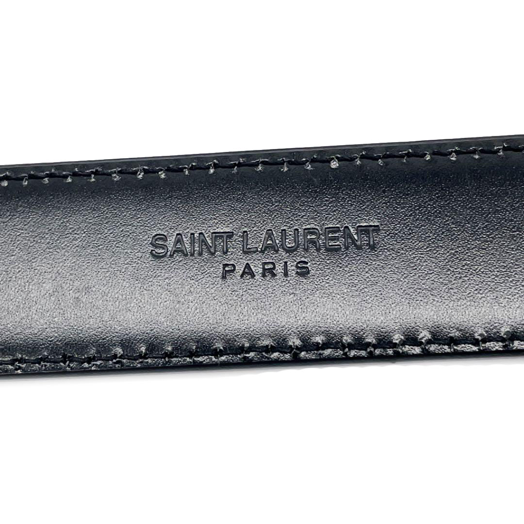 SAINT LAURENT サンローラン メンズ ベルト エナメル ブラック