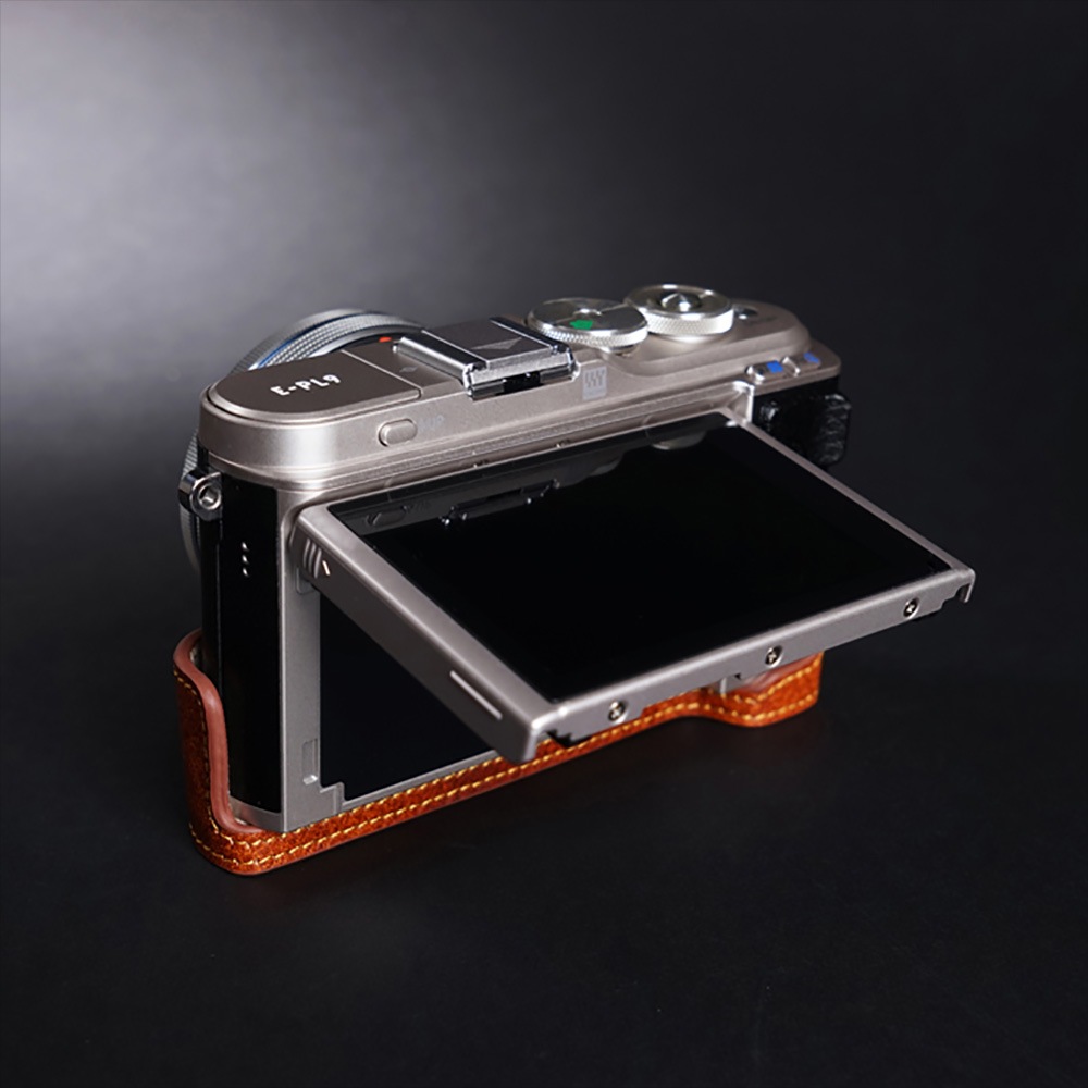 TP Original OLYMPUS PEN E-PL9 用 ボディーハーフケース ブラウン