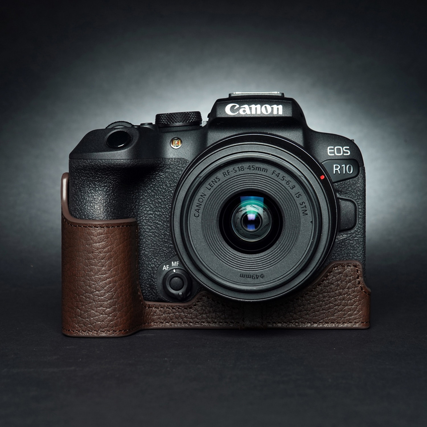 TP Original Canon EOS R10 用 ボディーハーフケース ダークブラウン