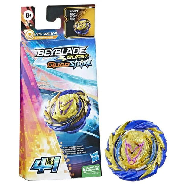 Beyblade Burst QuadStrike Fierce Achilles A8 Spinning Top Single