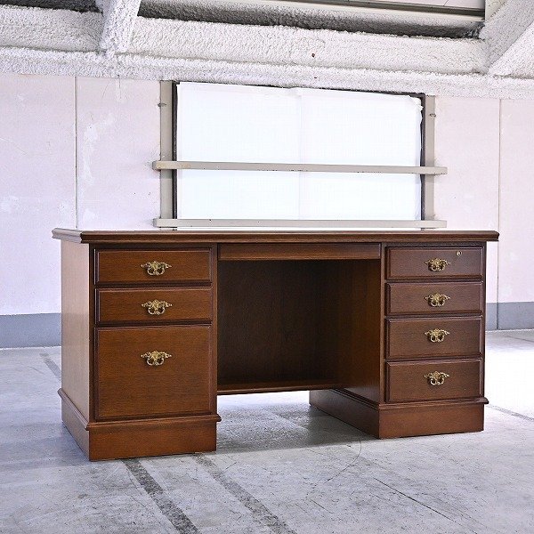 2022/02/07】カリモク「コロニアル」 両袖デスク - 中古家具のmaru