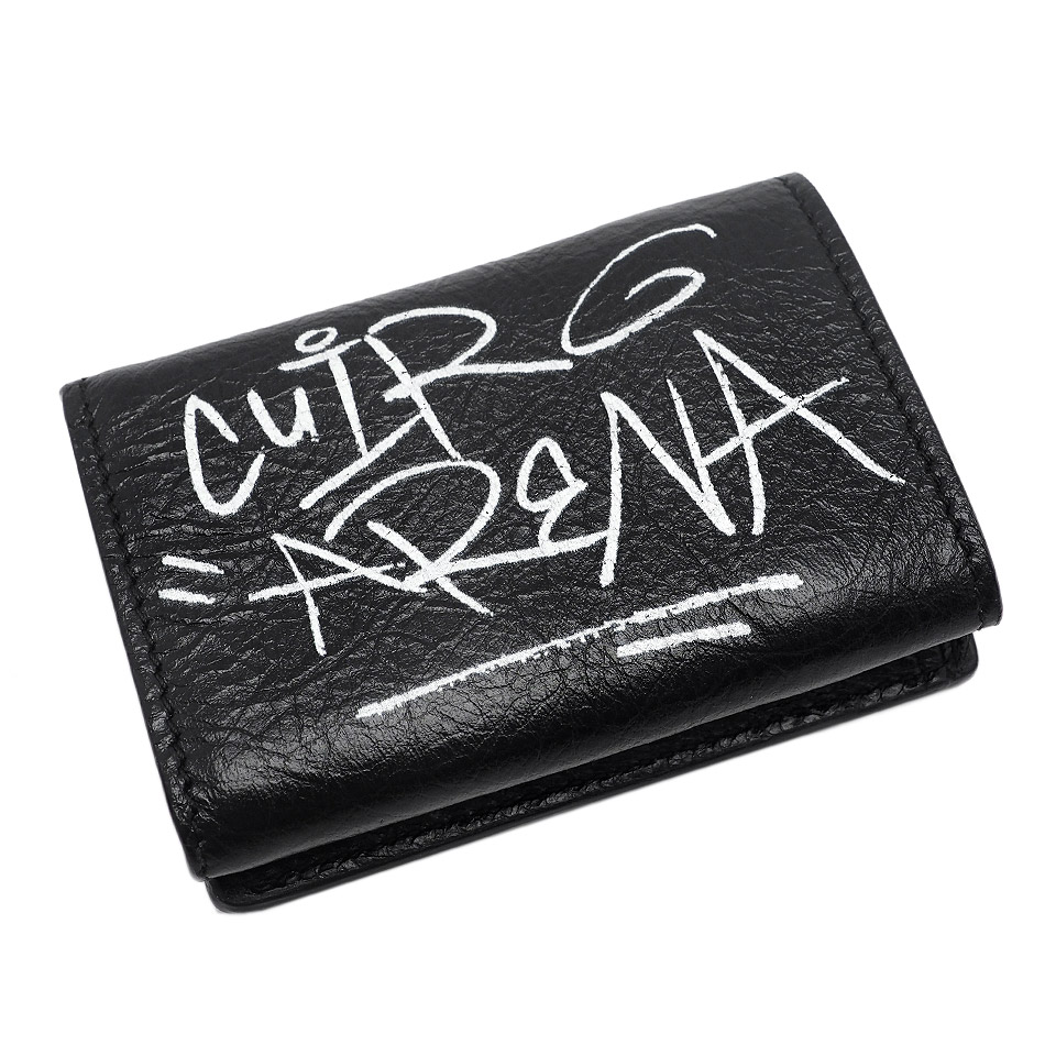 バレンシアガ グラフィティレザー ペーパーミニ コンパクトウォレット