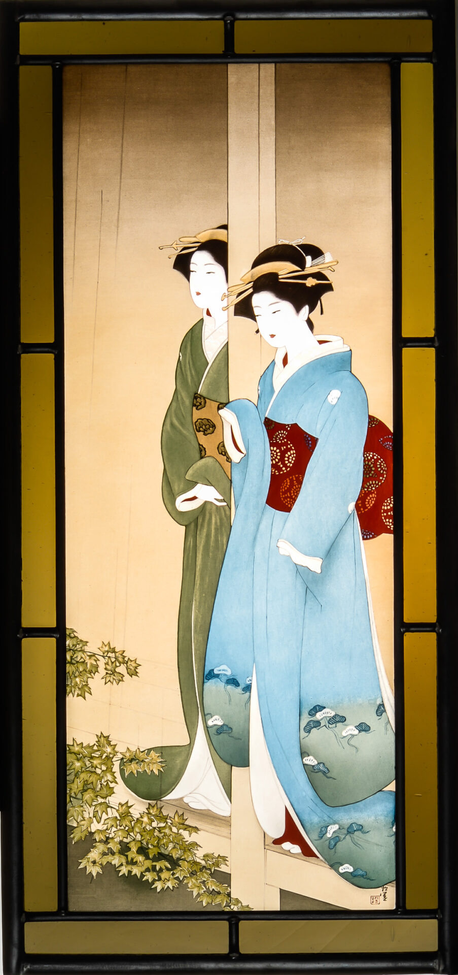 美人画 上村松園 緑雨 | Stained Glass Works