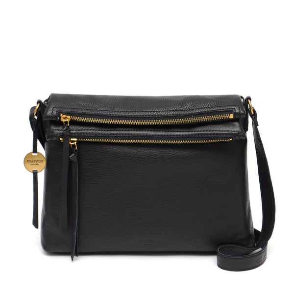 Mickey Double Zip Crossbody in Black – Margot New York