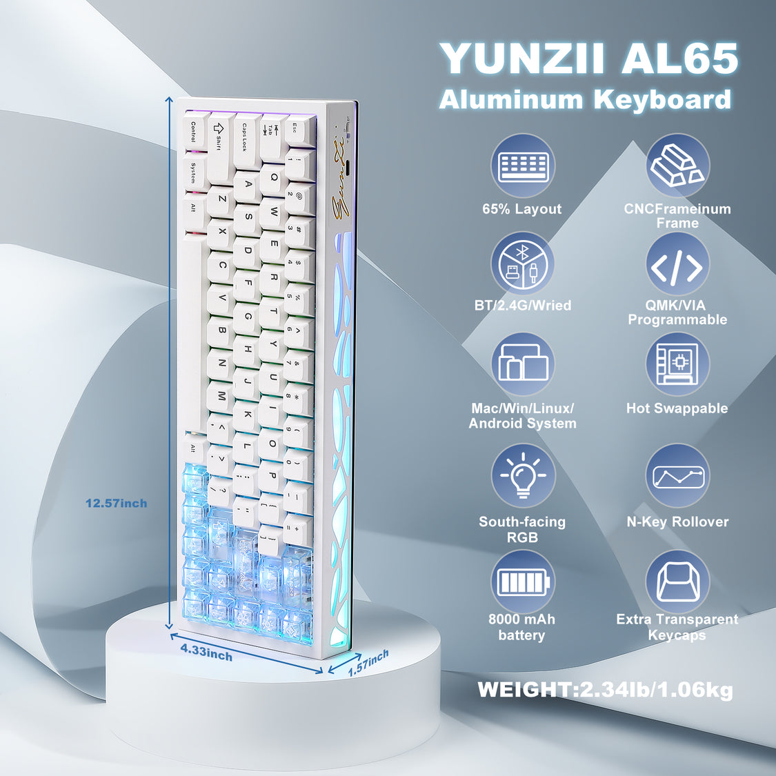 YUNZII AL65【発売情報】QMK/VIA対応 カスタムホローメカニカル