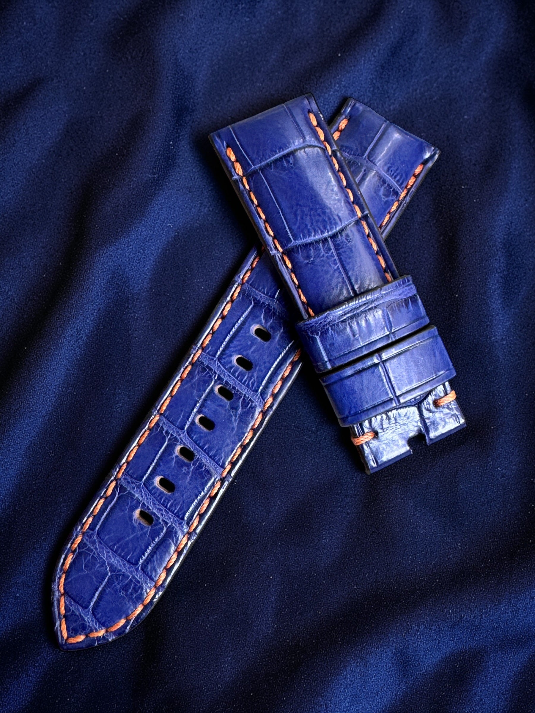 クロコダイル｜マットブルー | PAM型 ｜24-22mm – 松下庵