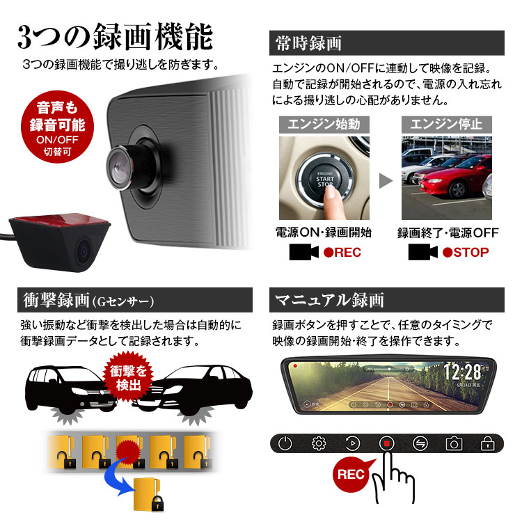 デジタルルームミラー MDR-C003A1X | マックスウィン | MAXWIN