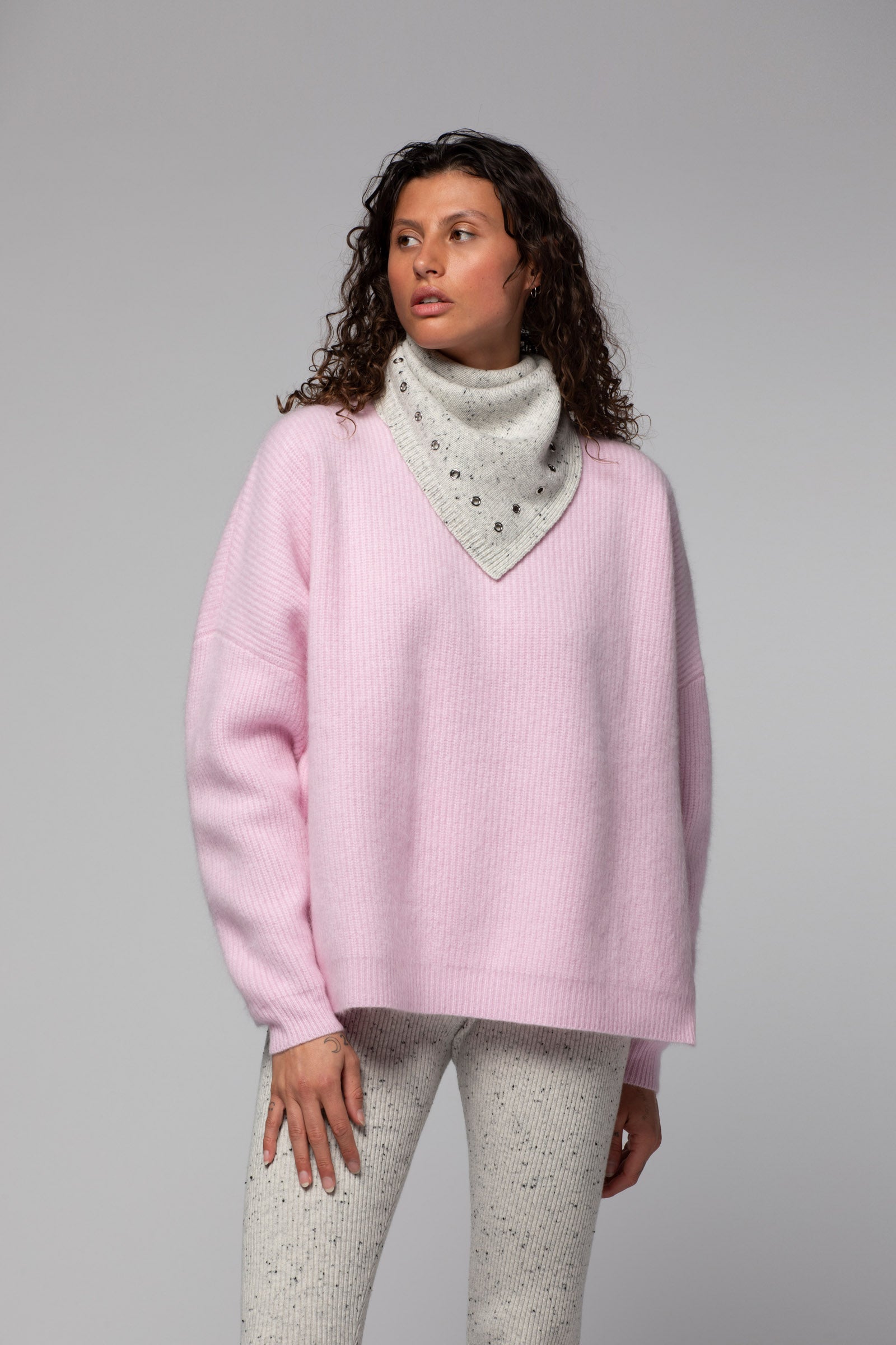 Poema pink wool and cashmere sweater | Women's luxury fashion