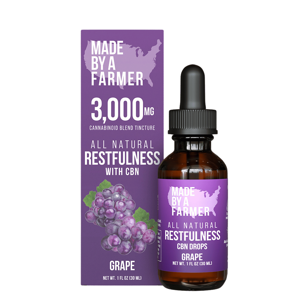 All Natural Restfulness Grape CBN Tincture - Made by a Farmer