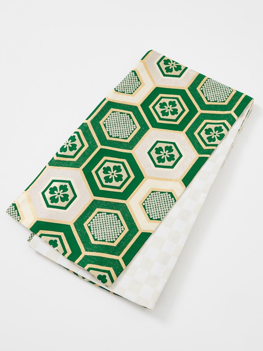 残りわずか】【予約商品】袋帯単品「花菱亀甲」(FREE ブラック