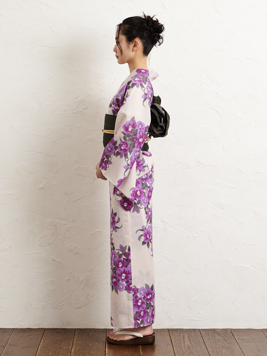 浴衣単品「 ガーデンカメリア 」(FREE ブラック): ふりふ ｜ミマツ