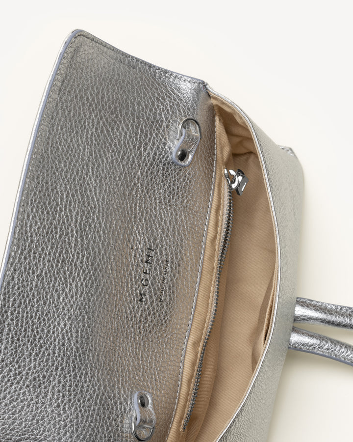 The Francesca - Silver - Metallic Leather - M.Gemi