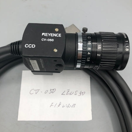 キーエンス CCD白黒カメラ CV-050(TV LENS 50mm F1.8レンズ付き