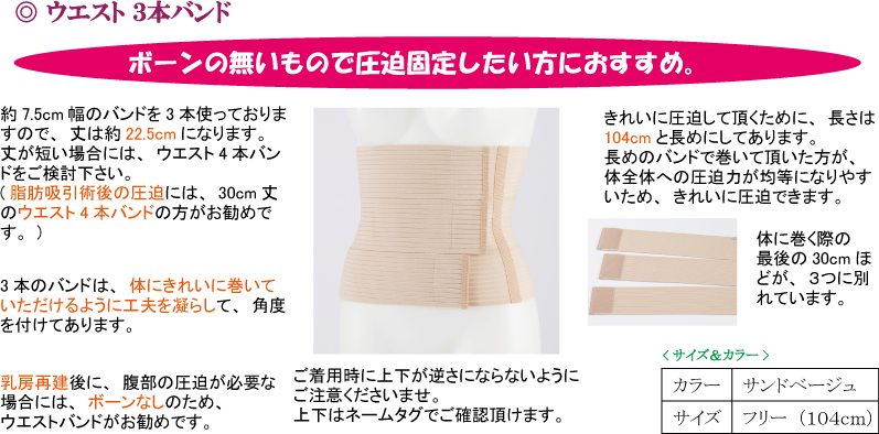 ウエスト3本バンド / メディカル サラマシェリ <脂肪吸引術・乳房再建