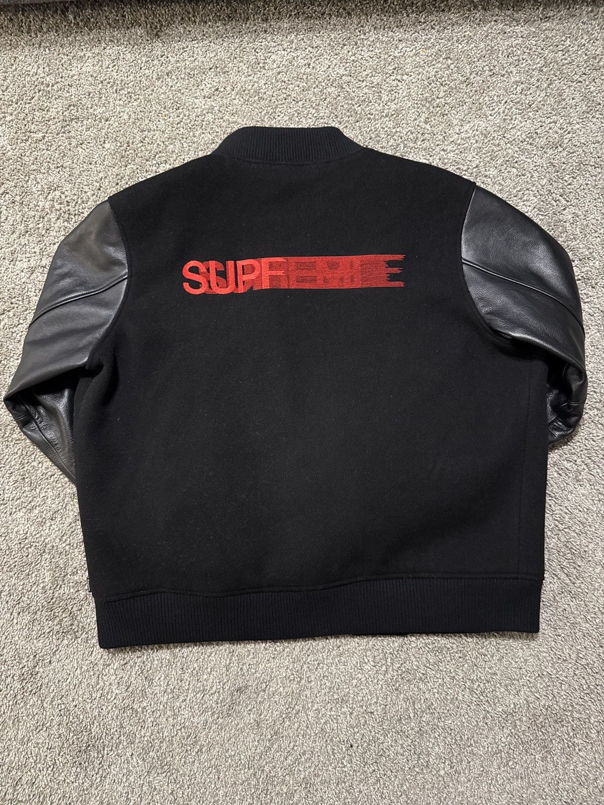 Supreme Motion Logo Varsity Jacket | Grailed