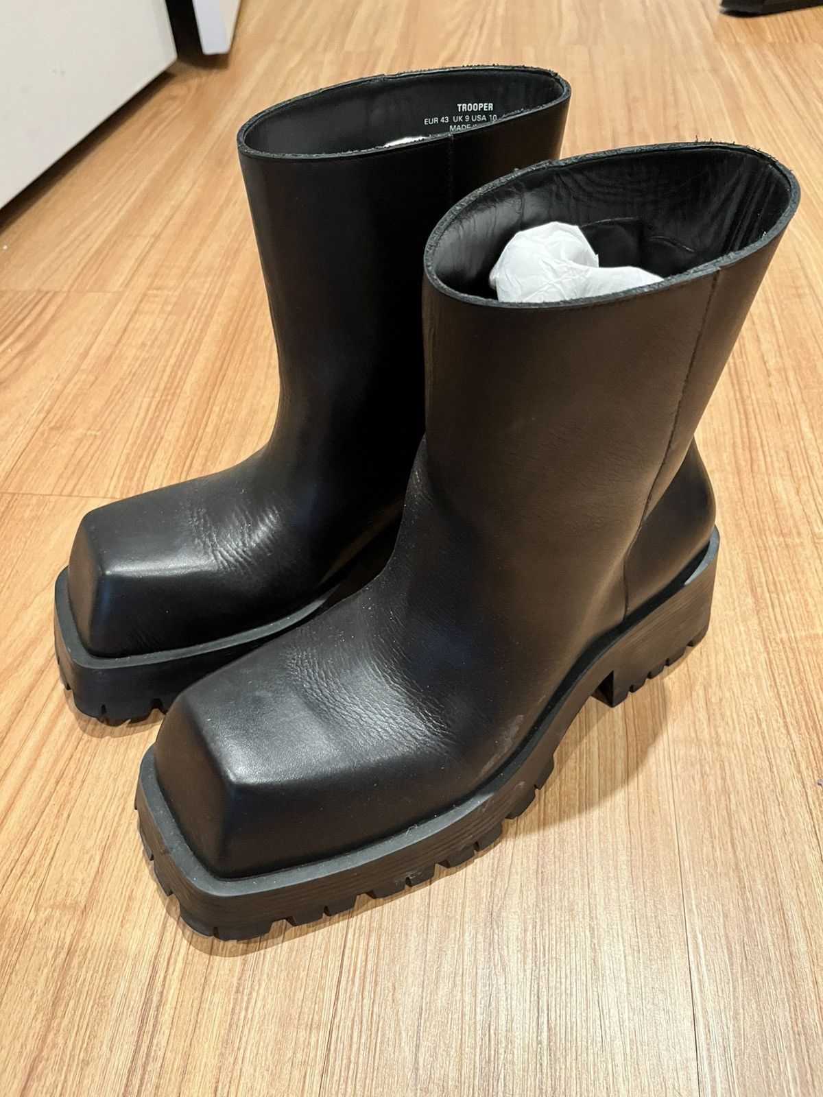 Balenciaga Balenciaga Leather Trooper Boots | Grailed