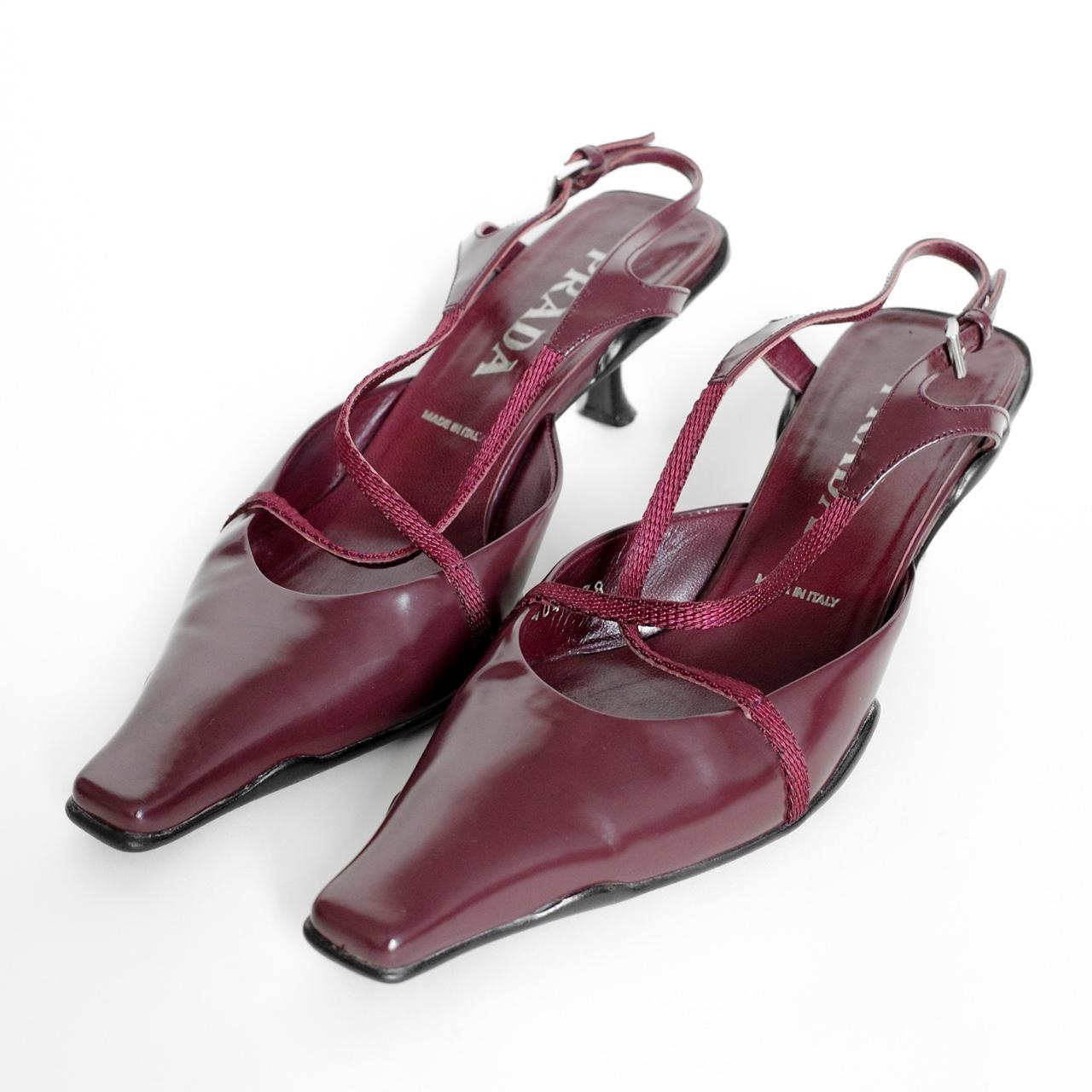 Prada SS 2000 Burgundy Leather Criss Cross Sling | Depop