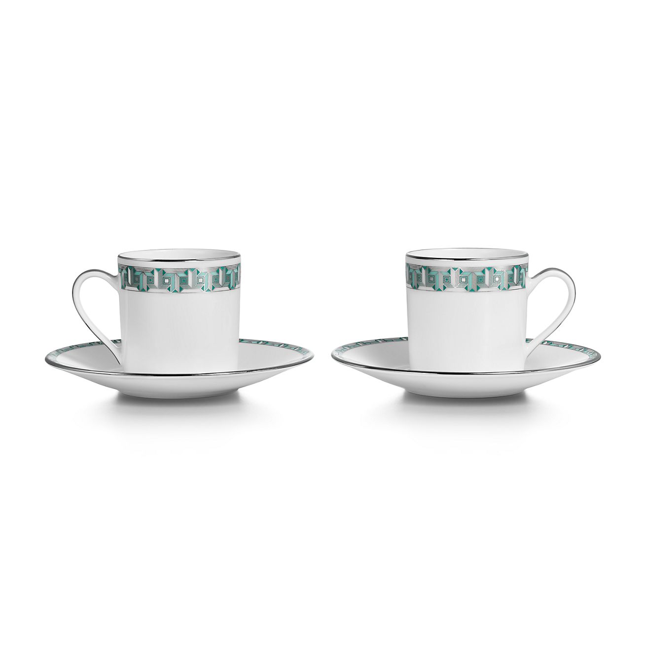 ティファニー T トゥルー エスプレッソカップ ＆ ソーサー、2客セット